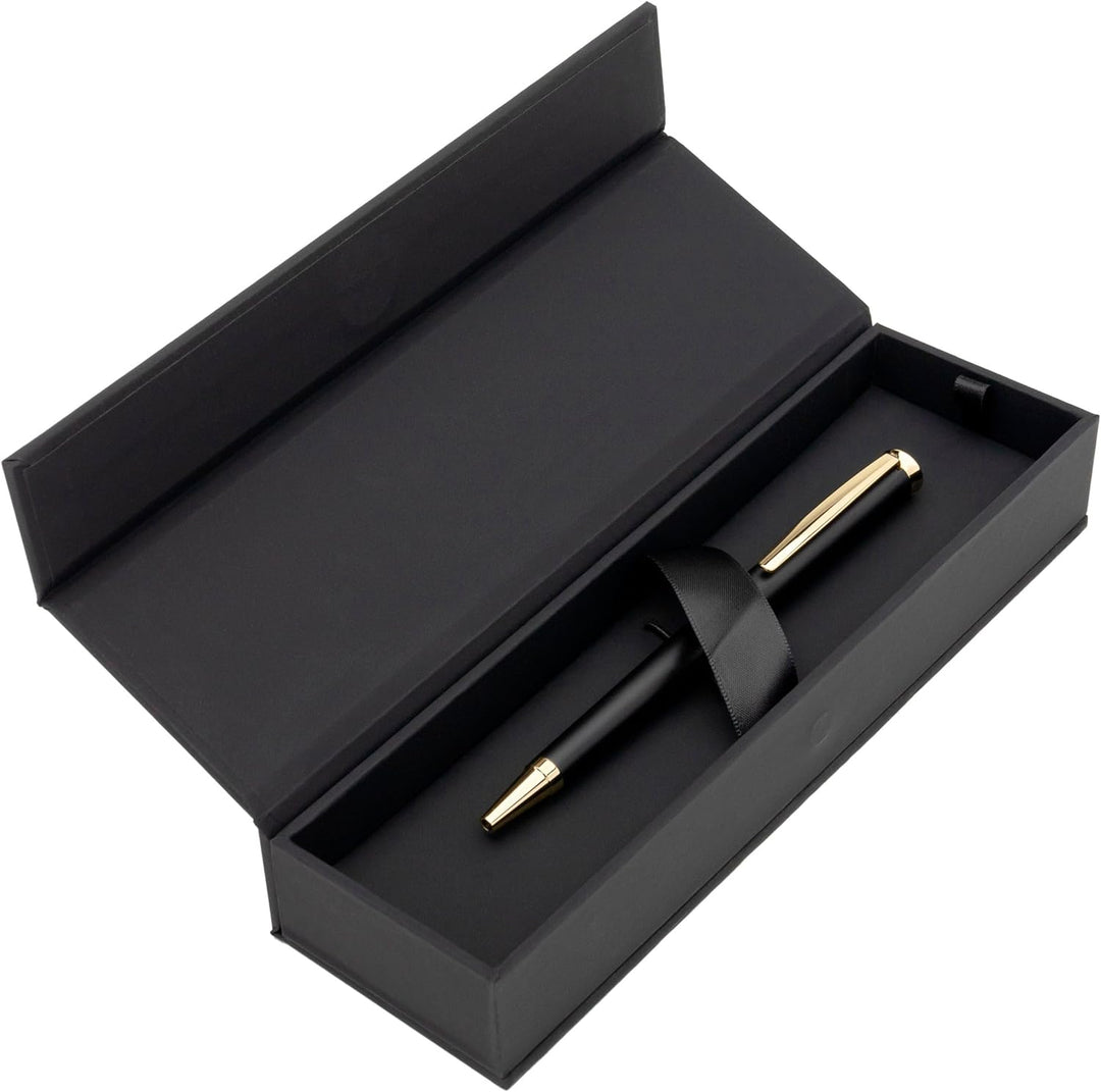 Hugo Boss Sophisticated Kugelschreiber aus Messing in der Farbe Schwarz Matt, Länge: 13,6cm, Minenfa