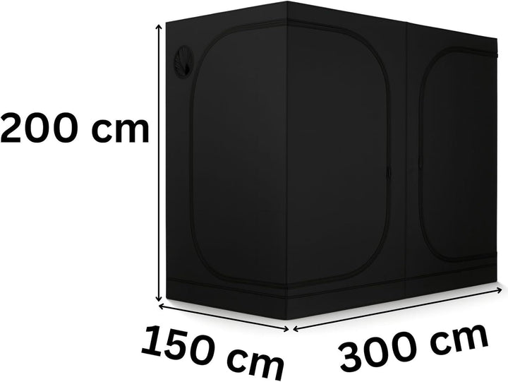 Weedness Grow Box für Indoor Zucht 300x150x200 – Lichtdicht mit hoher Reflektion Zuchtzelt Growschra