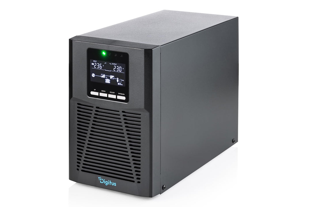 DIGITUS OnLine USV-System – 1 kVA 1 kW – 4X IEC C13 Steckdosen – Tower | Unterbrechungsfreie Stromve
