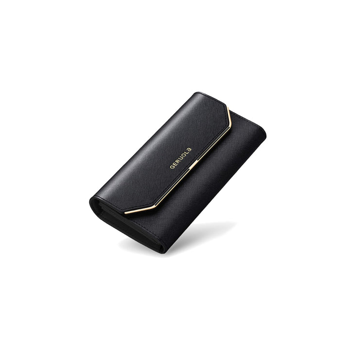 Geldbeutel Damen Leder Geldbörse RFID Schutz Large Portemonnaie Minimalistisch Lange Brieftasche Sch