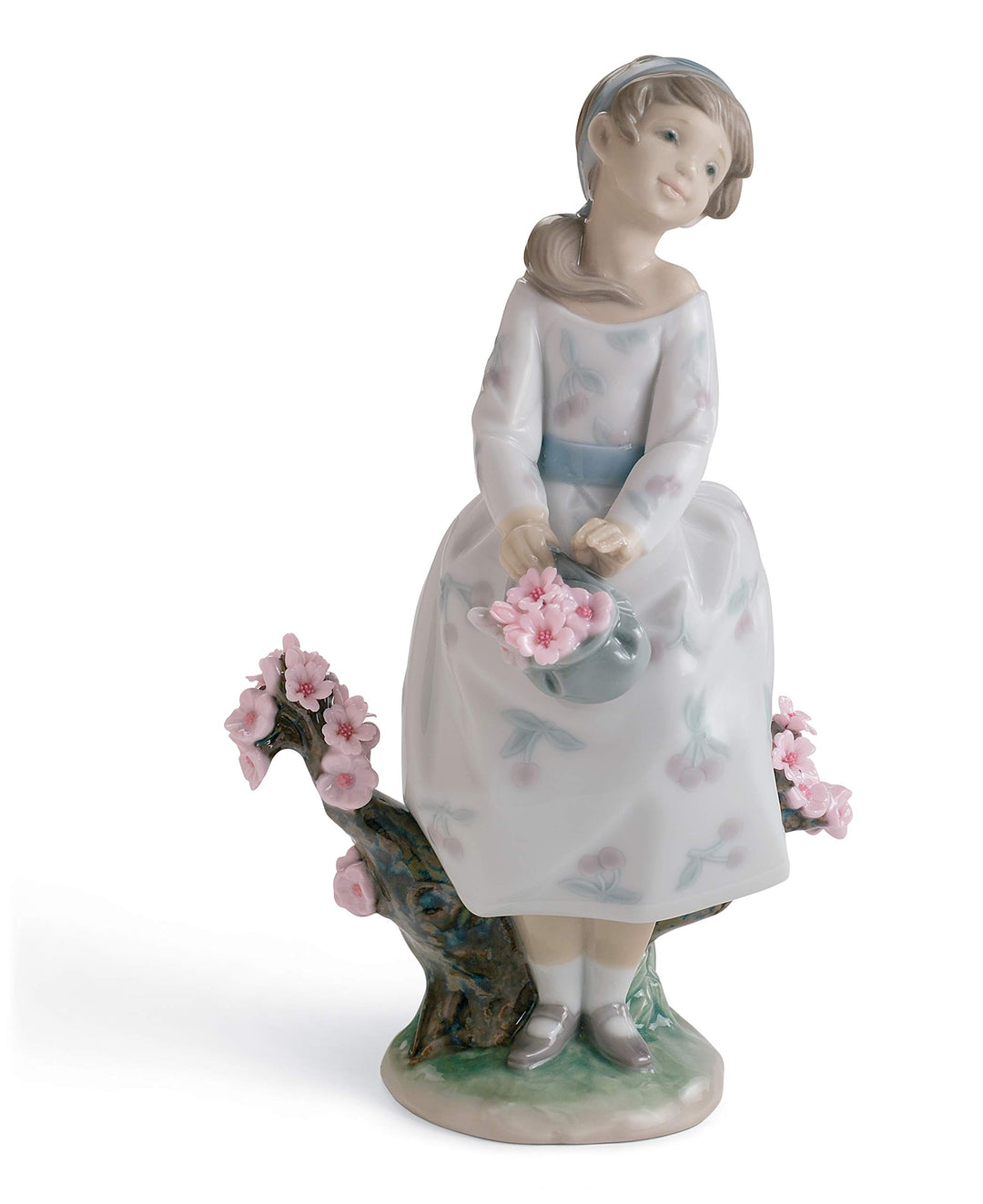 LLADRÓ Mädchen-Figur Blühende Jahreszeit Mädchen. Mädchen Mit Blumen. Porzellan.