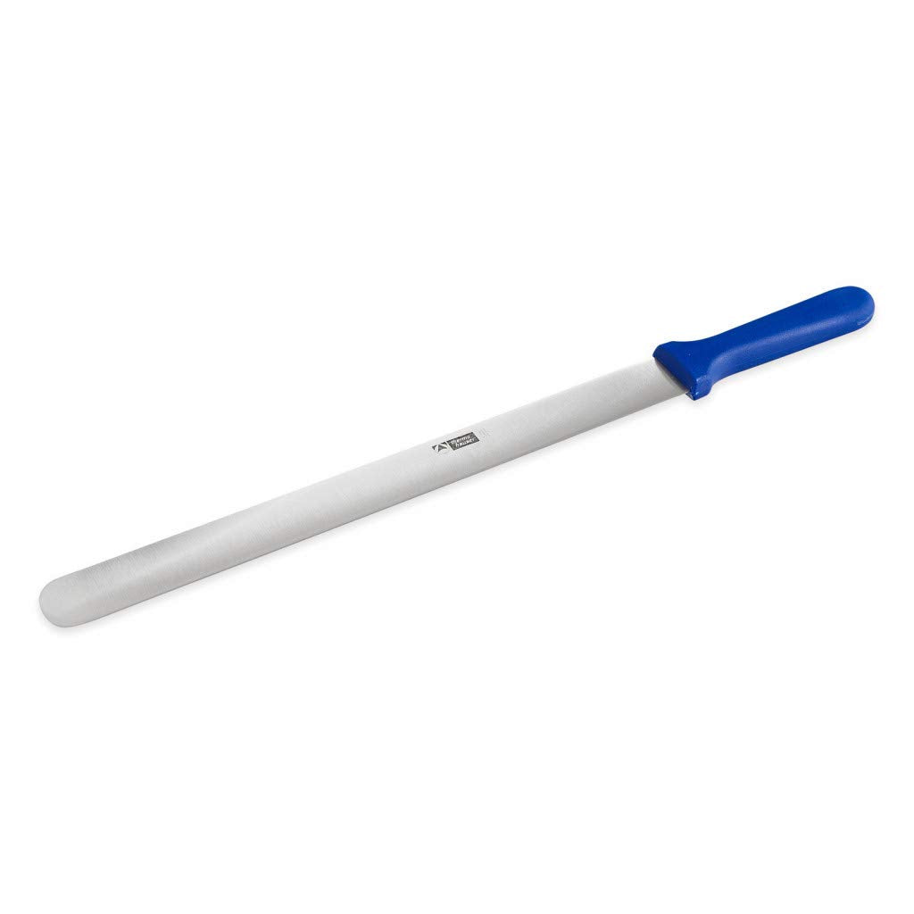 thermohauser Bäckermesser (Stahl, rostfrei), einseitig geschliffen, mit blauem Kunststoffgriff, Klin