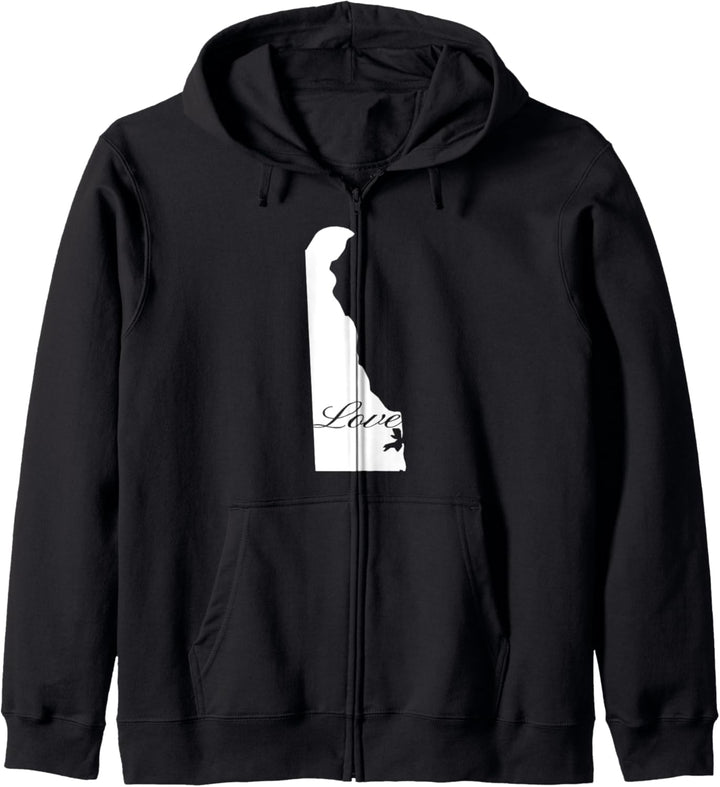 Delaware Cursive Love State Pride Kapuzenjacke