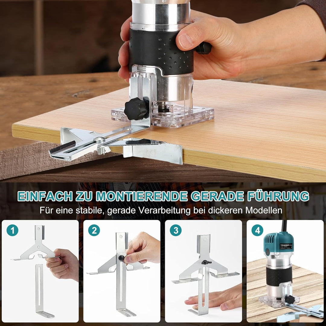 Einhandfräse 800W, 30000 U/min Holzfräse Oberfräse, 6,35mm Durchmesser, Hand Fräsmaschine mit 6 Vari