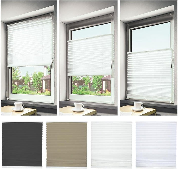 Bestlivings Plissee Faltstore Faltrollo, Auswahl: 105 x 130 cm schlammgrau - Oliv, 105 x 130 cm Schl