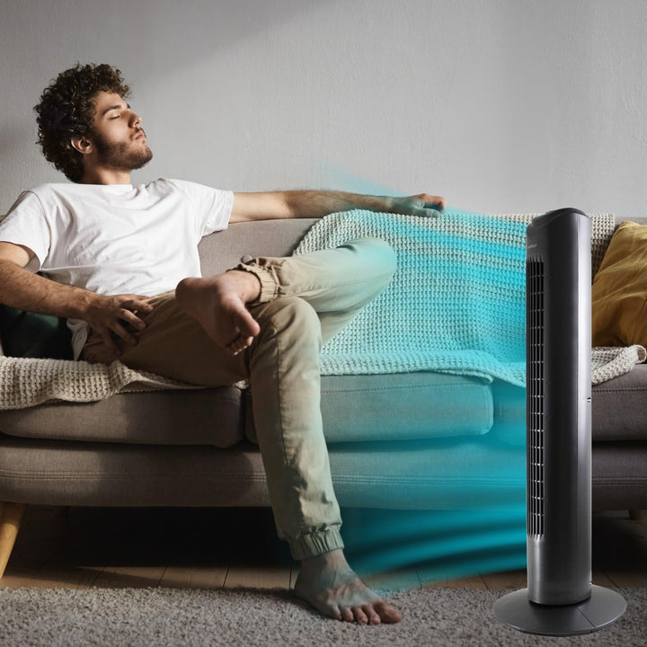 Bastilipo - Turmventilator mit Fernbedienung, 50W Leistung - 3 Geschwindigkeiten, Sagres