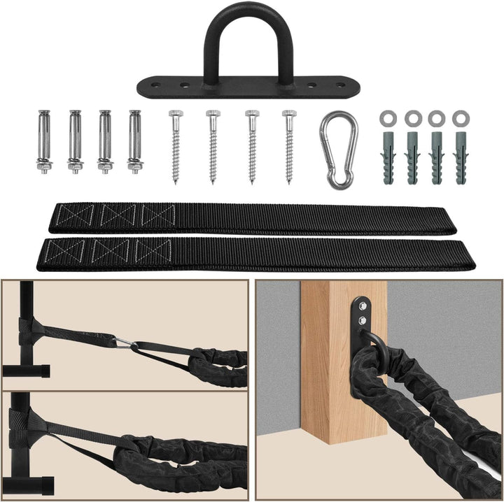 Yes4All Battle Rope 9m/12m/15m Länge - 38mm/50mm Durchmesser, Trainingsseil, Übungsseil mit Schutzhü