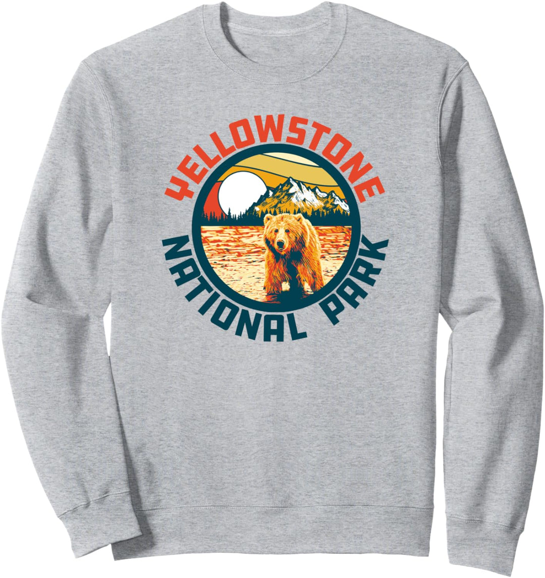 Yellowstone National Park Grizzly Bear Vintage 80s Artistic Sweatshirt