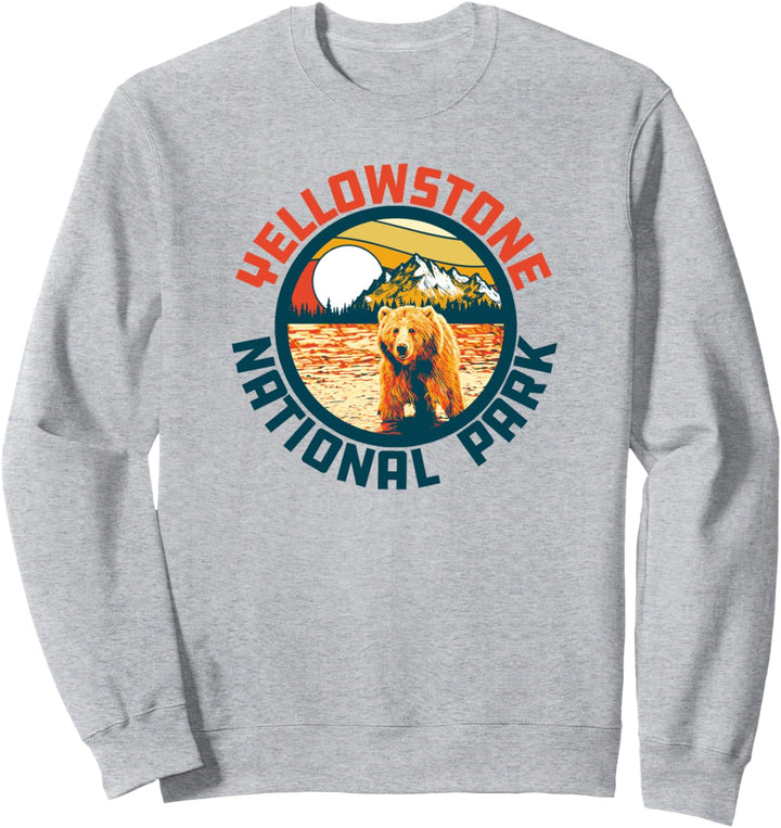Yellowstone National Park Grizzly Bear Vintage 80s Artistic Sweatshirt