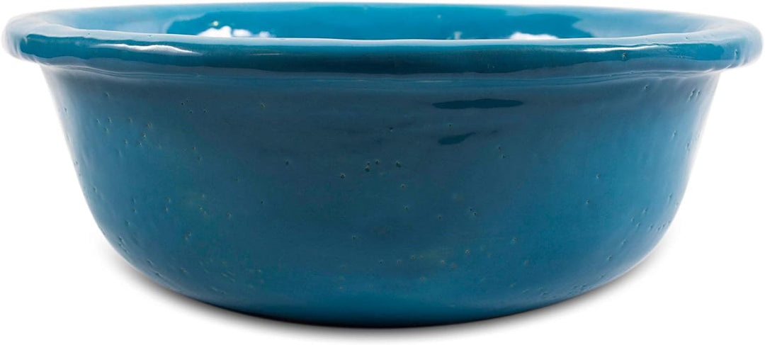 Lucja - Handbemaltes Waschbecken in Türkis | Rund Keramik Ausatzwaschbecken 38 cm | Handmade Kunstle