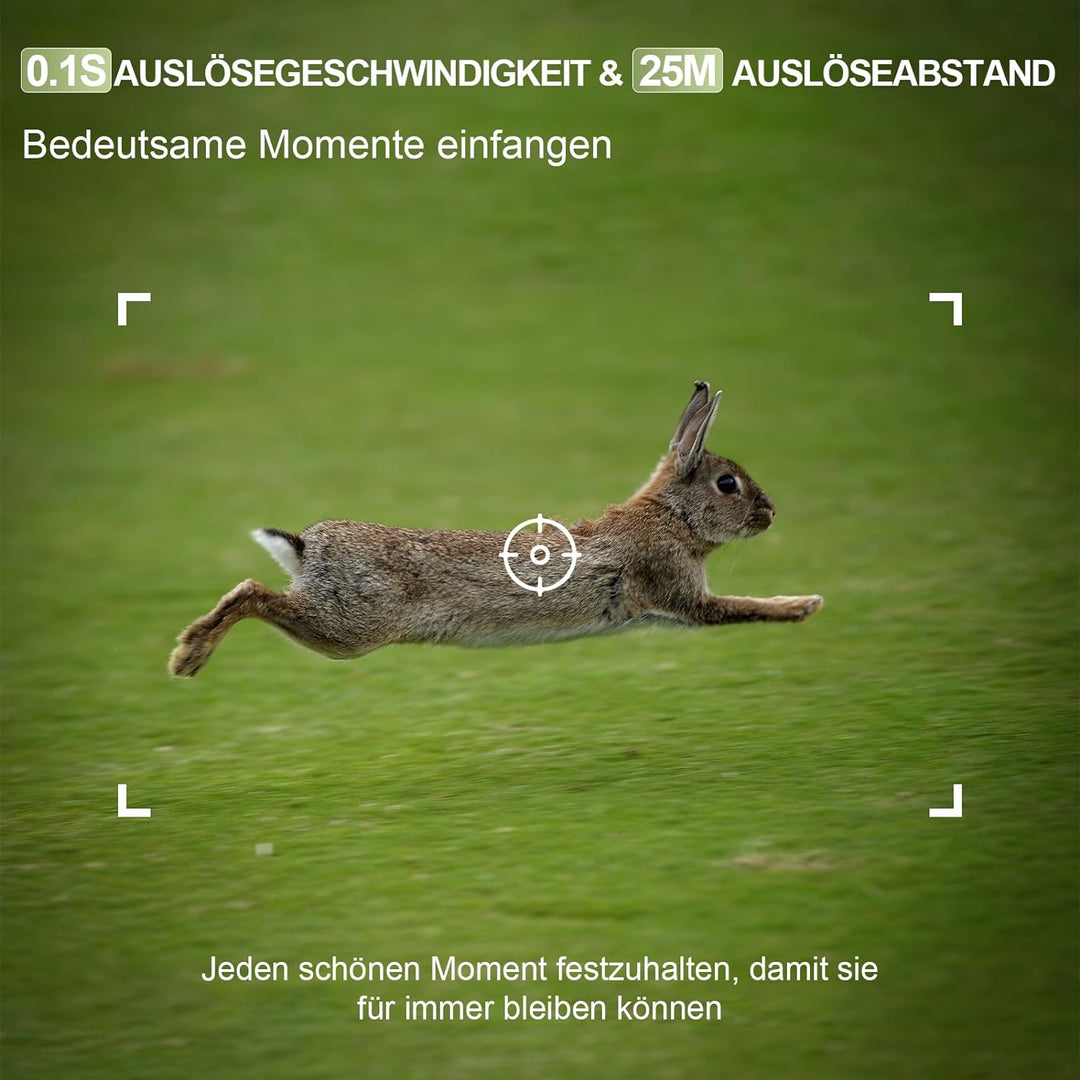 Wildkamera, 4K Video Wildtierkamera, 60MP Full HD WLAN mit Handyübertragung APP, Bewegungssensor, Na