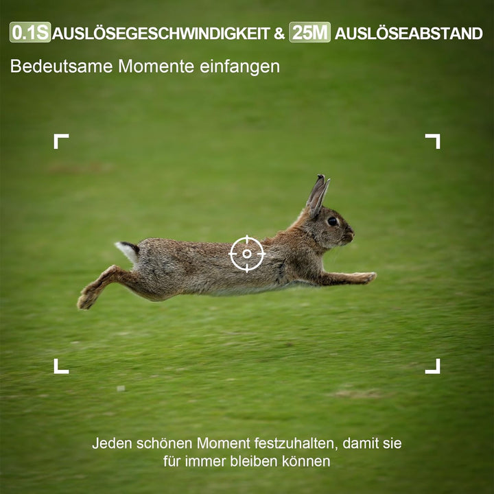 Wildkamera, 4K Video Wildtierkamera, 60MP Full HD WLAN mit Handyübertragung APP, Bewegungssensor, Na