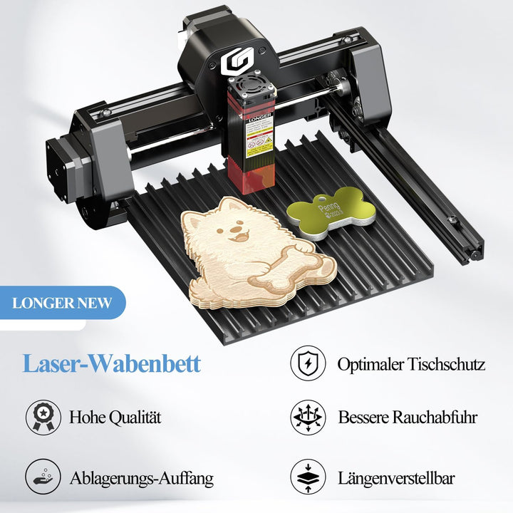 Longer Wabenplatte 153 × 153 mm – Wabentisch für Lasergravierer &amp; Laserschneider, erweiterbar &amp; abne