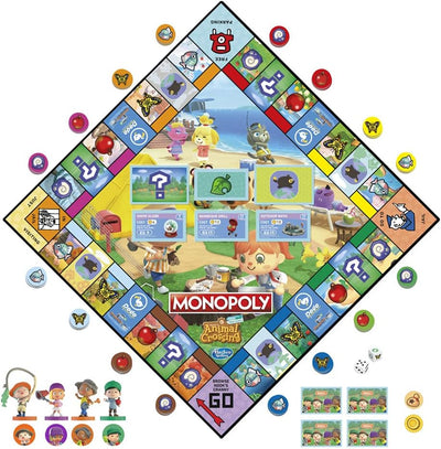Monopoly Animal Crossing New Horizons Edition Brettspiel für Kinder ab 8 Jahren, lustiges Spiel zum