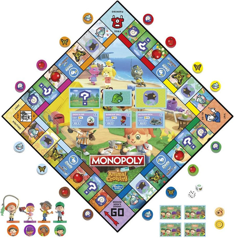 Monopoly Animal Crossing New Horizons Edition Brettspiel für Kinder ab 8 Jahren, lustiges Spiel zum