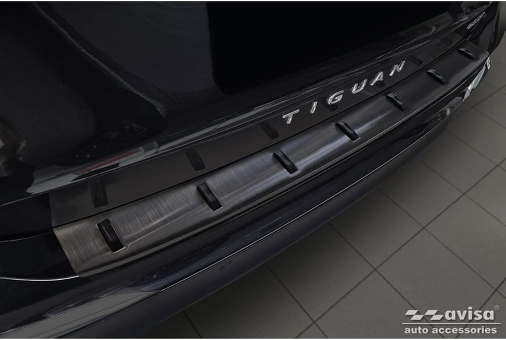 Avisa Schwarz Edelstahl Heckstossstangenschutz kompatibel mit Volkswagen Tiguan III (CT1) 2024- 'STR