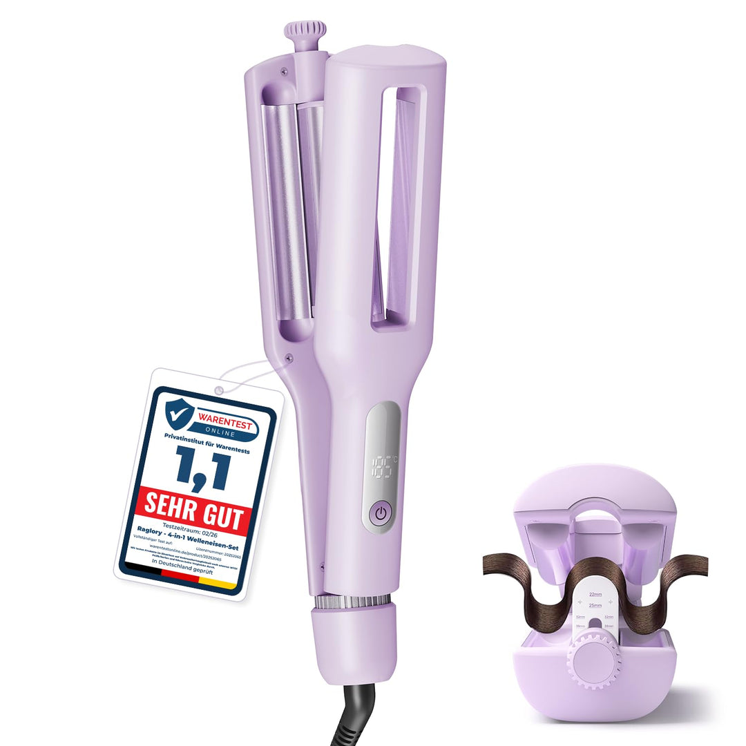 22/25/32/38mm Einstellbar Welleneisen für Haare - 4 In 1 Beach Waves Lockenstab, 3 Fässer Lockeneise