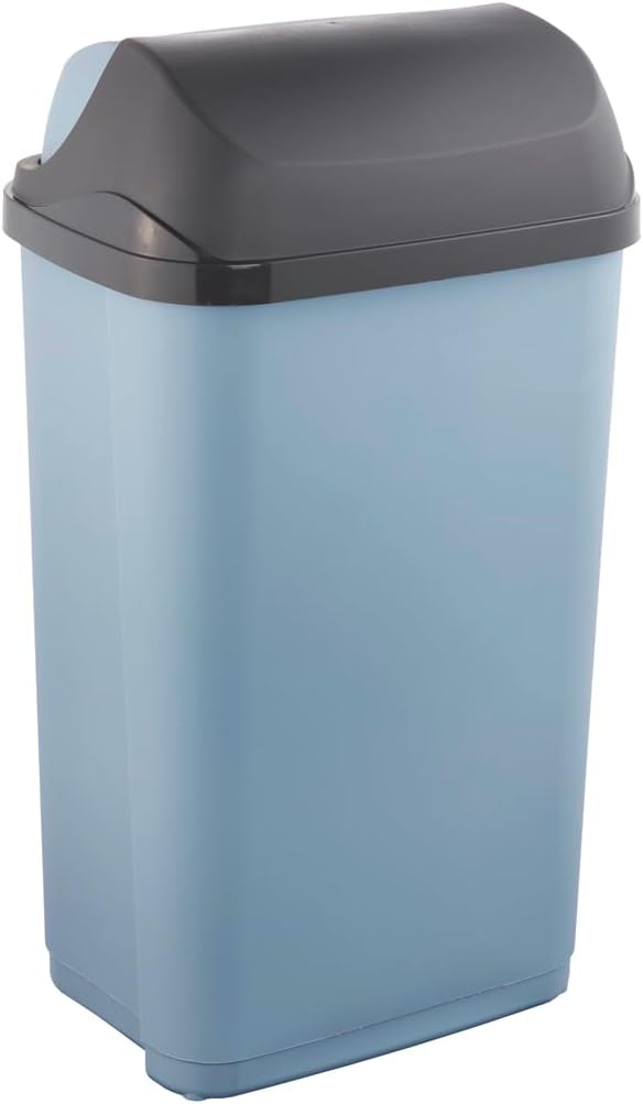 keeeper Abfallbehälter mit Rolldeckel, 50 l, 39 x 29,5 x 67,5 cm, Rasmus, Blau (Nordic Blue) Nordic