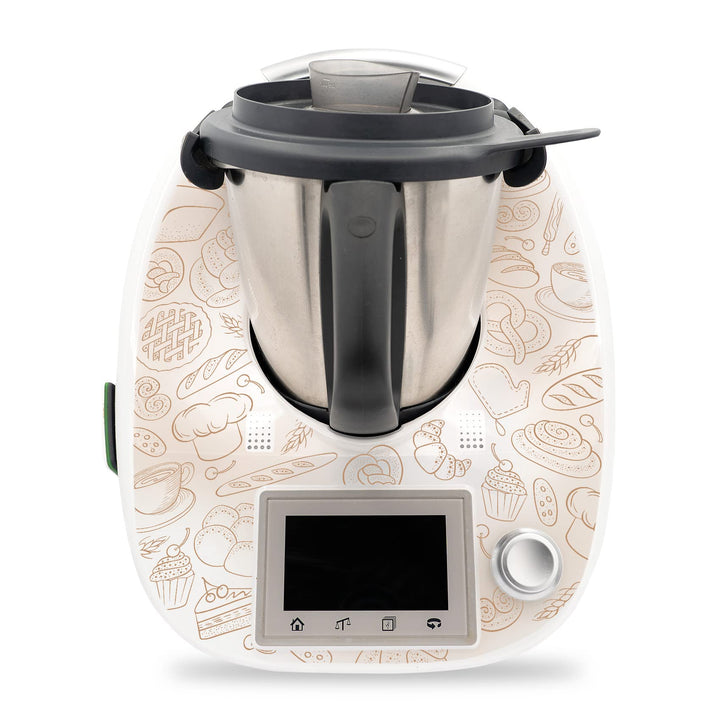 Deko Schutz Aufkleber kompatibel mit Küchenmaschine Thermomix TM5 Design Sticker Klebefolie Zubehör