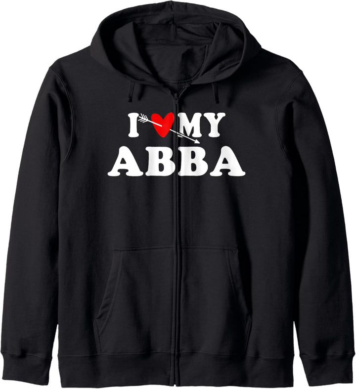 "I love my Abba with red heart gift for men women kids Kapuzenjacke