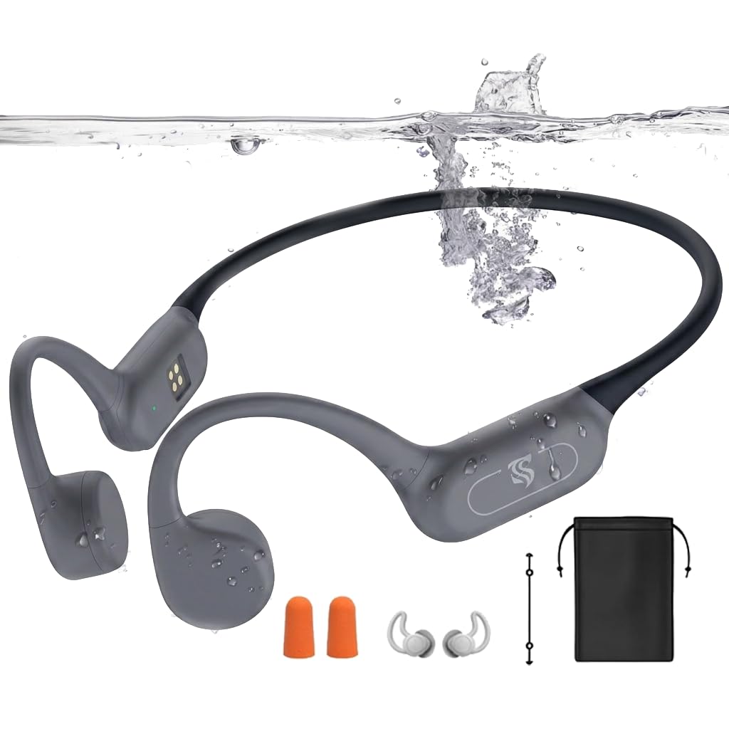 Kopfhörer Schwimmen – Knochenschall Kopfhörer Bluetooth 5.4, IPX8 Wasserdichte Sportkopfhörer mit MP