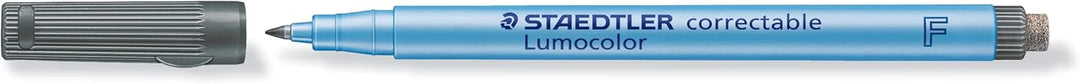 STAEDTLER Folienstift Lumocolor correctable, trocken abwischbar, integrierter Wischer am Stiftende,
