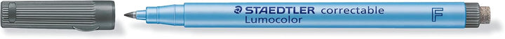 STAEDTLER Folienstift Lumocolor correctable, trocken abwischbar, integrierter Wischer am Stiftende,
