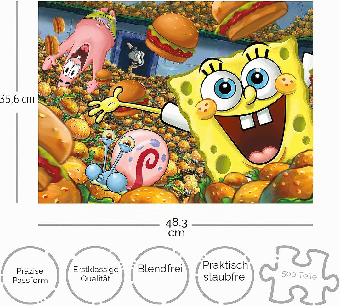 AQUARIUS - Sponge Bob Square Pants Spongebob Squarepants Schwamm-Puzzle, 62127, Mehrfarbig, 20,3 cm