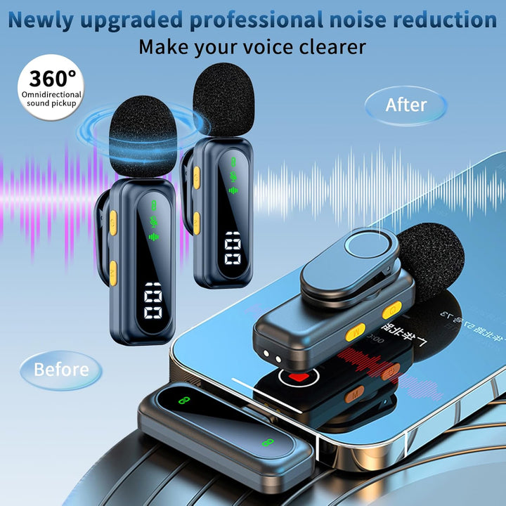 Mikrofon Handy Bluetooth Lavalier Wireless Mini, Microphone Kleines Mikro, Ansteckmikrofon Kabellos