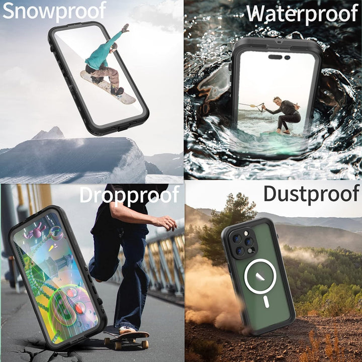 FocRelaxer für iPhone 14 Pro Max Hülle IP68 Wasserdicht Handyhülle Stossfest Staubdicht Outdoor Panz