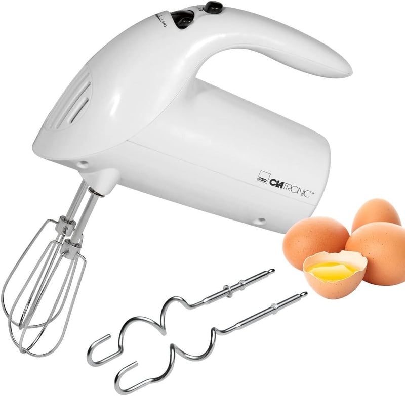 Clatronic elektrischer Handmixer | 250 Watt Motor | 5 Geschwindigkeitsstufen | Auswurftaste | robust