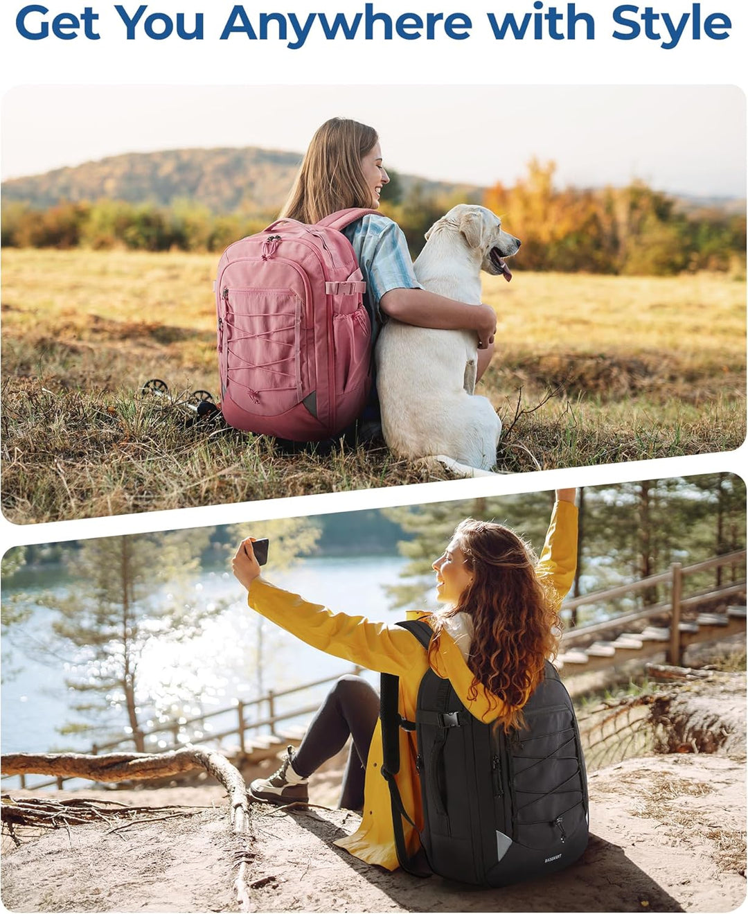 bagsmart Handgepäck-Reiserucksack 17,3-Zoll-Reiserucksack, Rucksack Kann Persönliche Gegenstände mit
