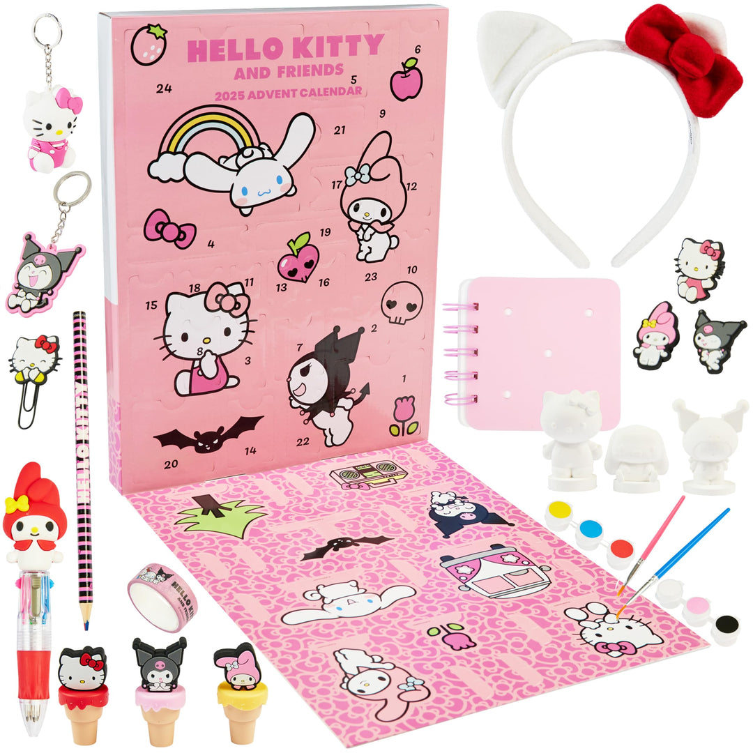 Get Trend Hello Kitty Sanrio Adventskalender 2025 Kinder Weihnachtskalender mit 24 Türchen &amp; Geschen