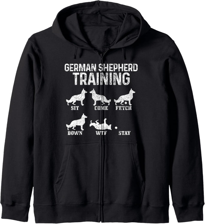 Deutscher Schäferhund Training lustiger Hund Kapuzenjacke