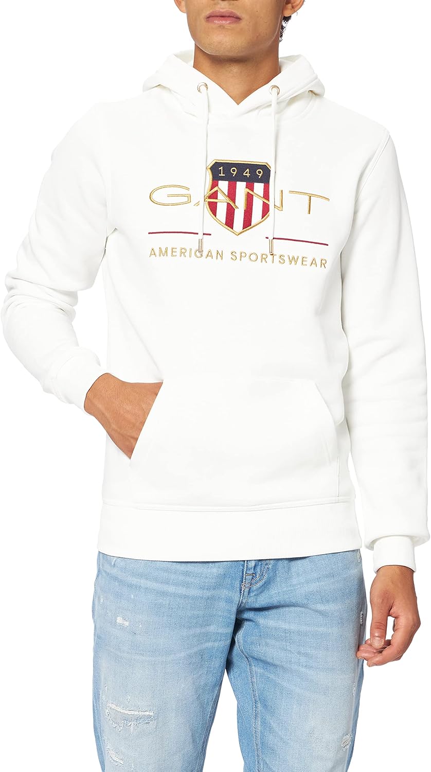 GANT Herren Reg Archive Shield Hoodie Kapuzenpullover XXS Eggshell, XXS Eggshell