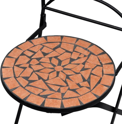 homiuse 37x44x89 cm Bistrostühle 2 STK. Klappbar Keramik Terrakotta Esszimmerstuhl Klappstuhl Garten
