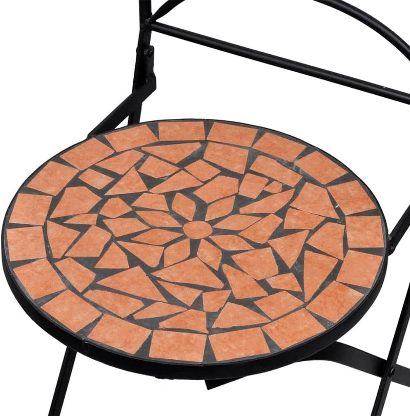 homiuse 37x44x89 cm Bistrostühle 2 STK. Klappbar Keramik Terrakotta Esszimmerstuhl Klappstuhl Garten
