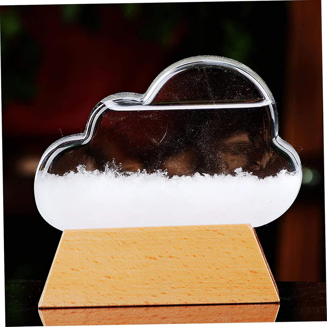 Sturmglas-Wettervorhersagegerät, Wolkenform, Sturmglas-Wettervorhersagegerät mit Holzsockel, dekorat
