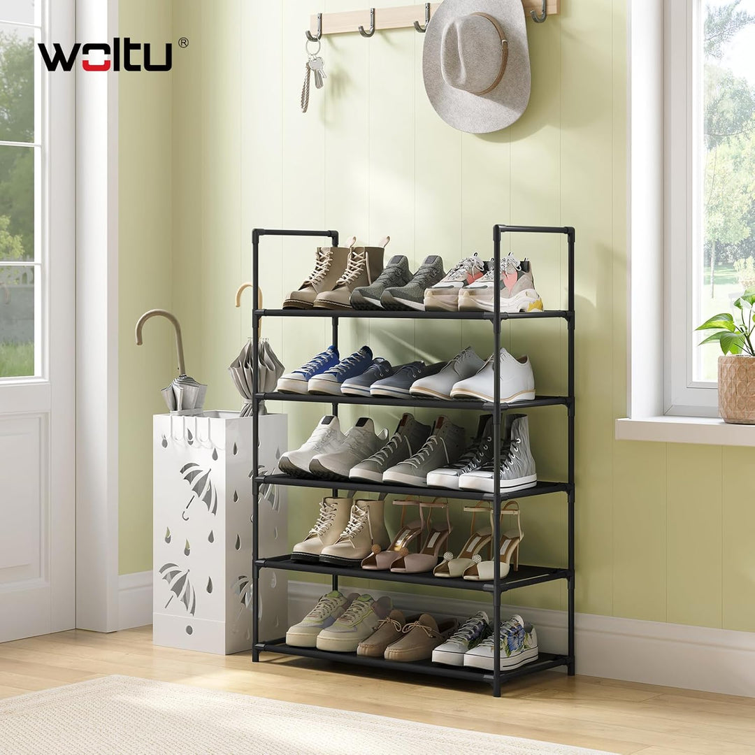 WOLTU Schuhregal – 5-Ebenen-Schuhaufbewahrungsorganisator mit schmalem Regal für Flur/Wohnzimmer/Kor