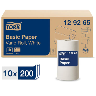 Tork 129265 Standard Papierwischtücher für W5 Kleinrollen-System / 2-lagige, starke Papiertücher in