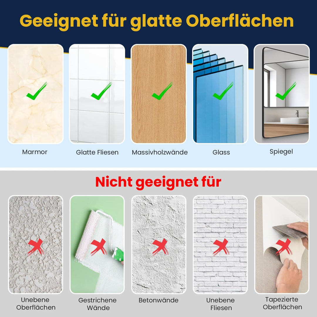 Aikzik Duschablage Ohne Bohren Ecke, Duschregal Aus Metall 2 Stück Duschkorb Selbstklebend Mit 4 Hak