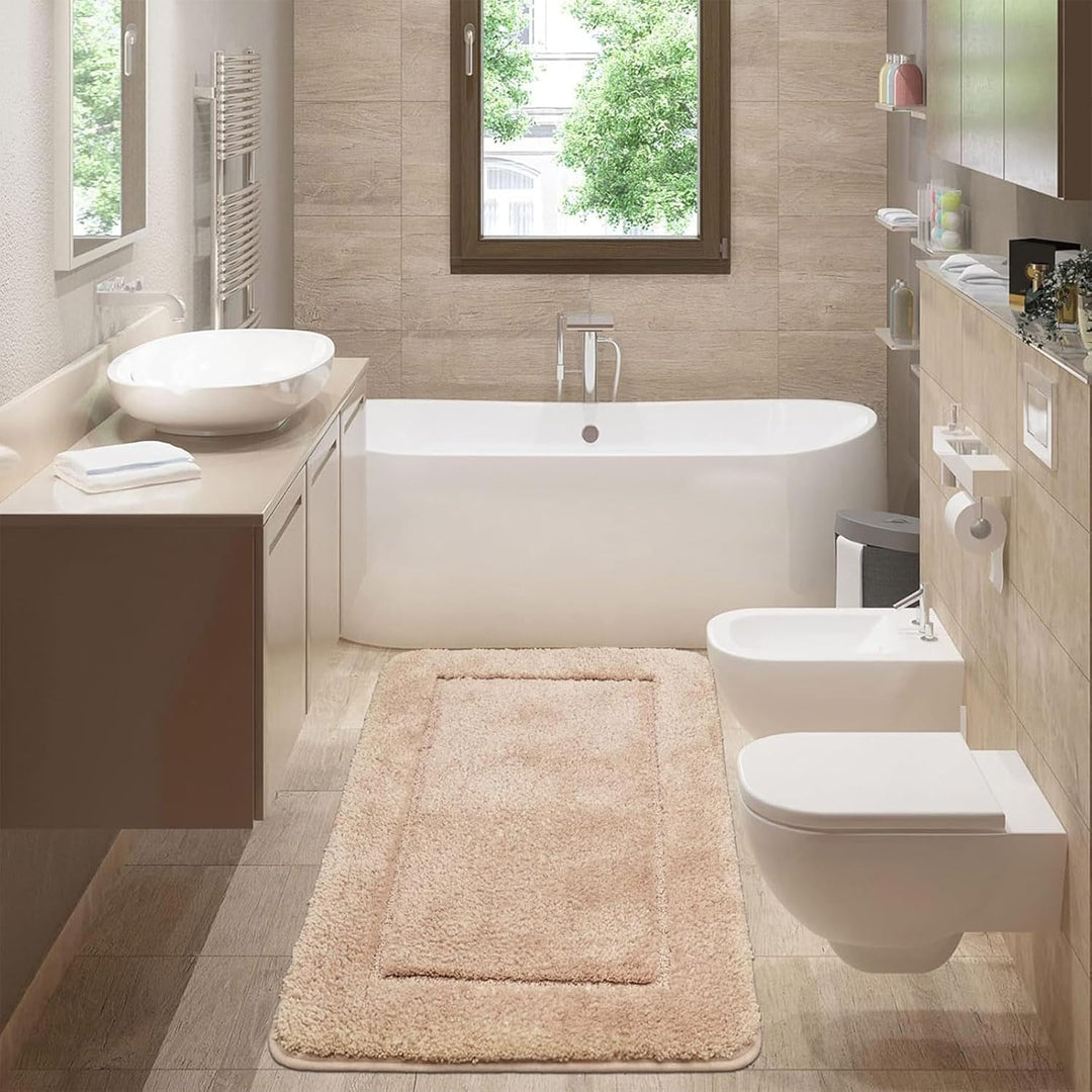 Badematte 60x150 cm, Einzelstück, Hochflor Mikrofaser, rutschfest & Waschbar, Saugfähig Gross Duscht
