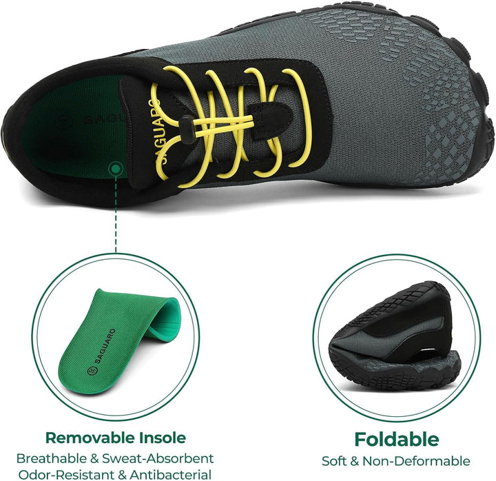 SAGUARO Herren Damen Barfussschuhe - Atmungsaktiv rutschfest Barfussschuhe - mit Breite Zehenbox und