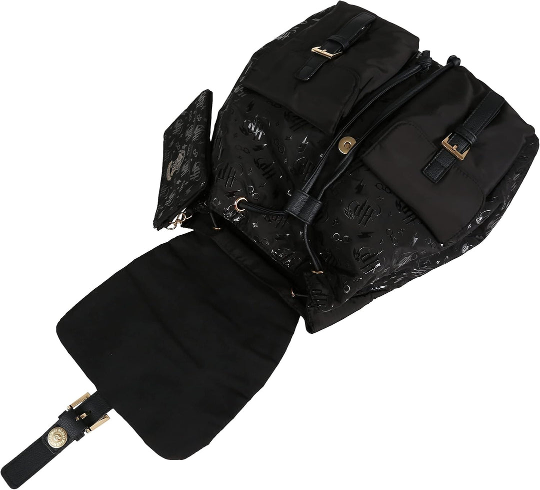 Schwarzer Rucksack mit Fächern Hogwarts Harry Potter Einheitsgrösse