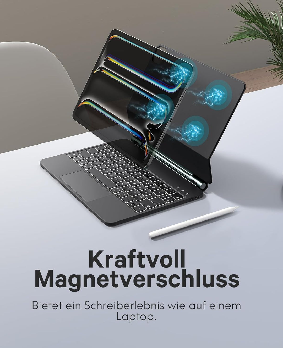 Earto Magic Keyboard Nur für iPad Pro 11 M4 2024, Freischwebendes Stand Tastatur Hülle mit Trackpad