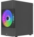 Aerocool ATOMICLITE V1, Micro-ATX Gaming Gehäuse, Front Mesh+2 Lüfter FRGB, Schwarz Schwarz ATOMICLI