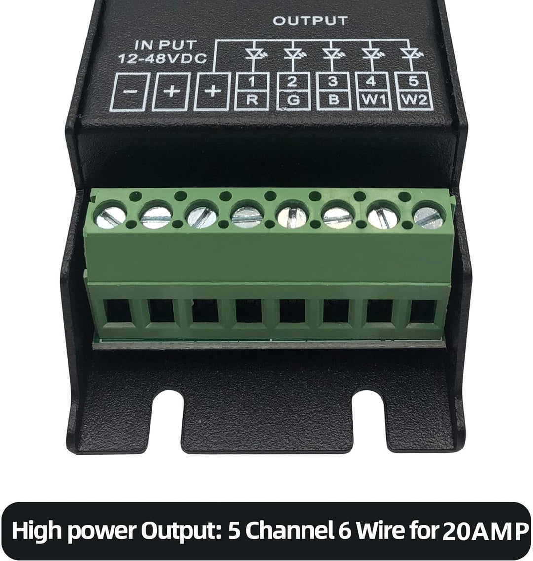 GIDEALED 5 Kanal DMX Decoder mit RDM Digitalanzeige,DMX512 Dimmertreiber PWM LED Controller für RGBC