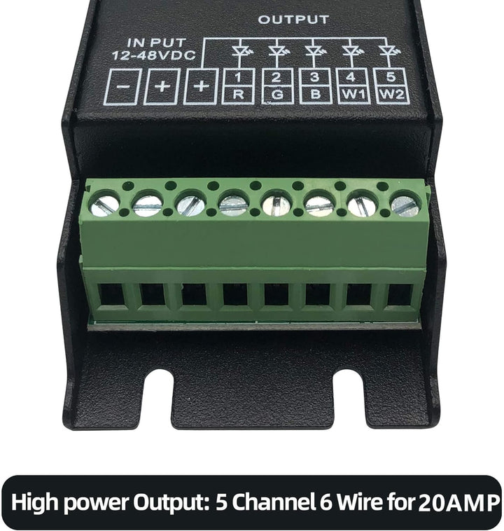 GIDEALED 5 Kanal DMX Decoder mit RDM Digitalanzeige,DMX512 Dimmertreiber PWM LED Controller für RGBC
