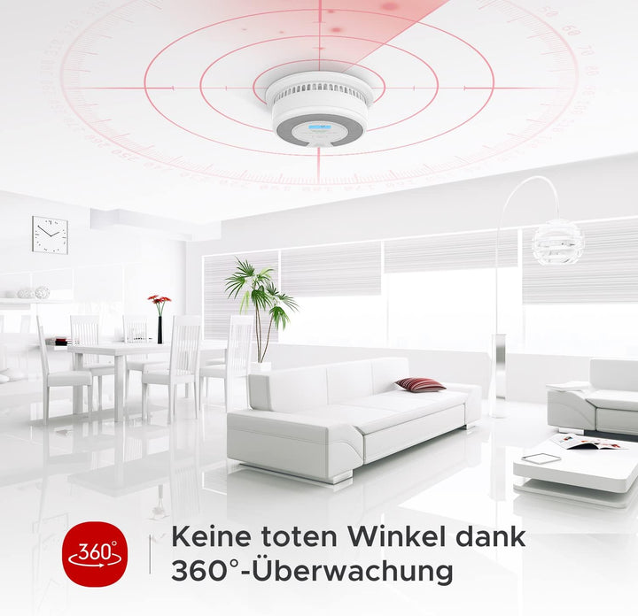 X-Sense Rauch-CO Melder 10 Jahrer Rauch-und Kohlenmonoxid-Melder, mit LCD Anzeige und Prüftaste, 360