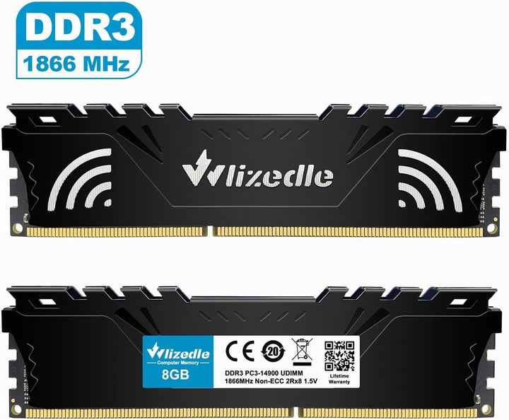 DDR3 16GB Kit (2x8GB) Desktop Arbeitsspeicher 1866MHz CL13 UDIMM Wlizedle Tischcomputer RAM PC3-1490
